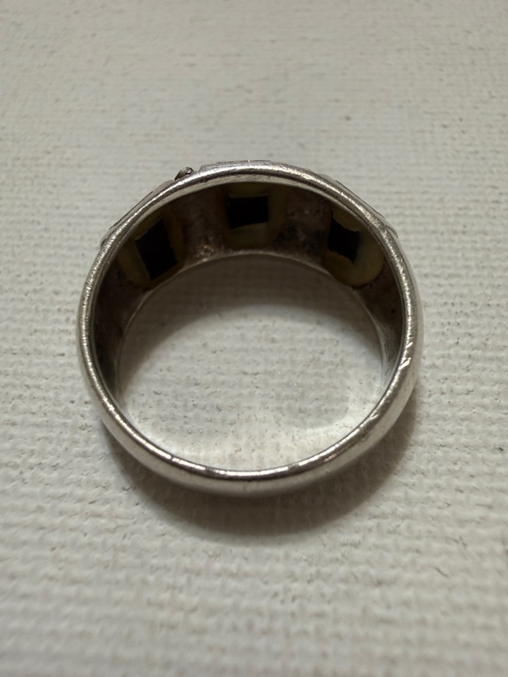 Sterling Silver 925 Black Onyx and Marcasite Dome Ring size 5.75 - Picture 5 of 10